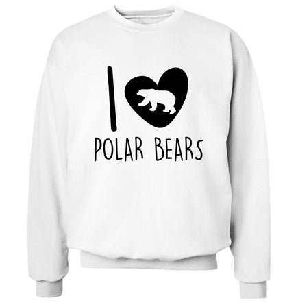 I Love Polar Bears Adult's unisex white Sweater 2XL