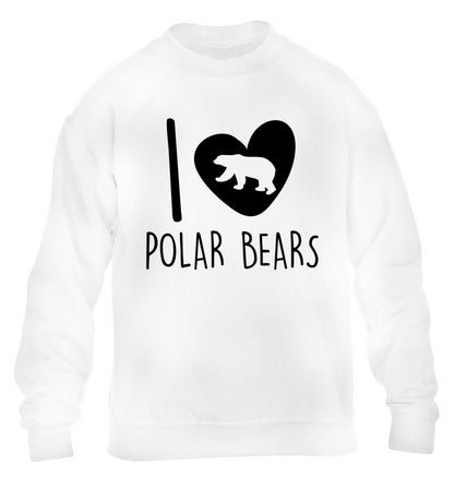 I Love Polar Bears children's white sweater 12-13 Years