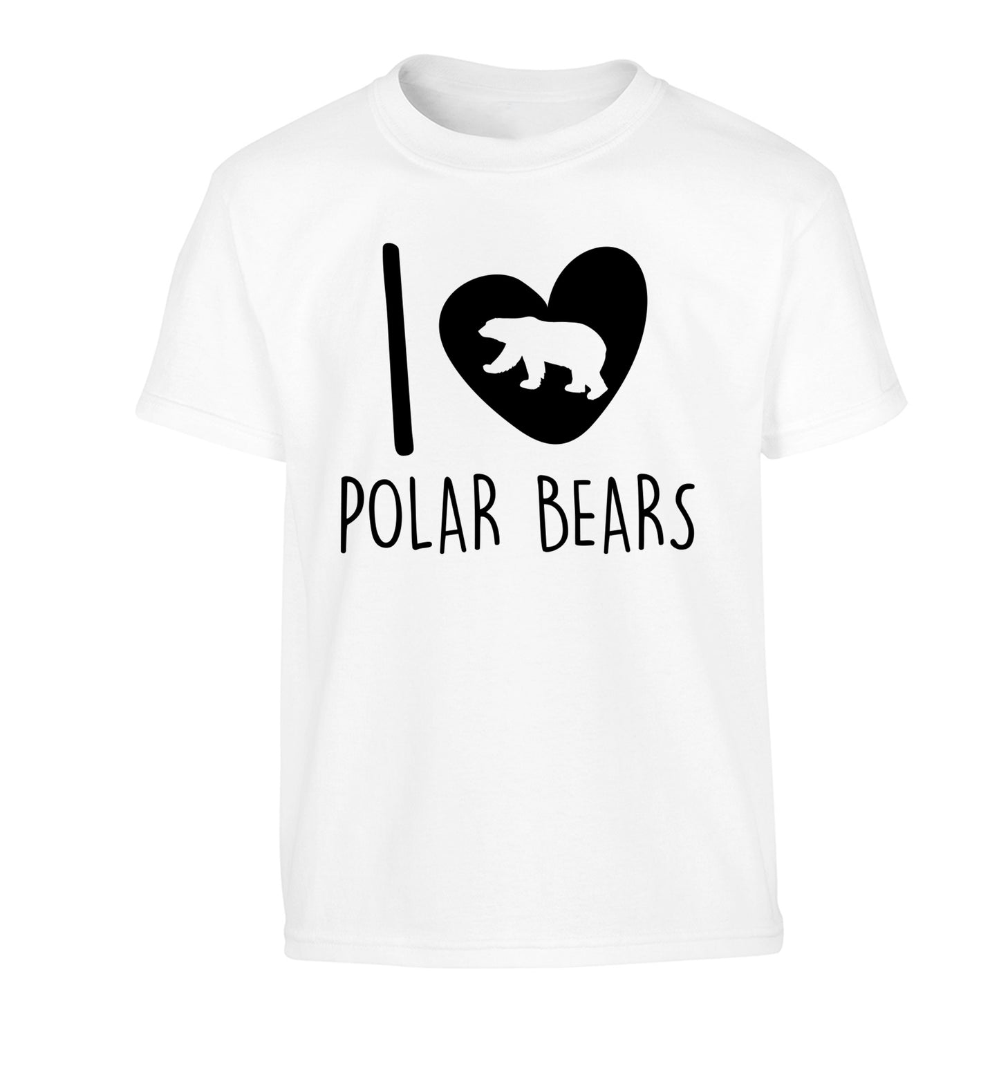 I Love Polar Bears Children's white Tshirt 12-13 Years