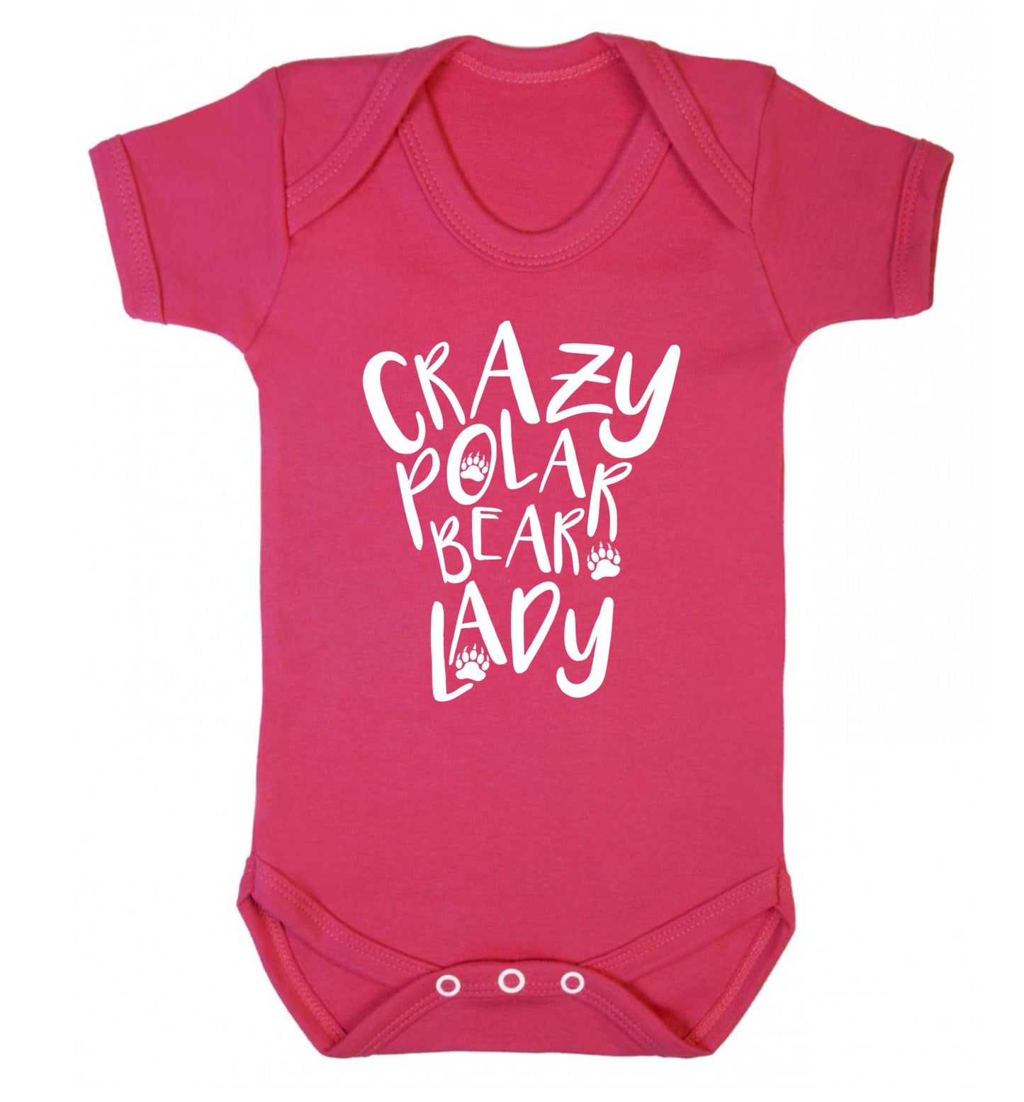 Crazy polar bear lady Baby Vest dark pink 18-24 months