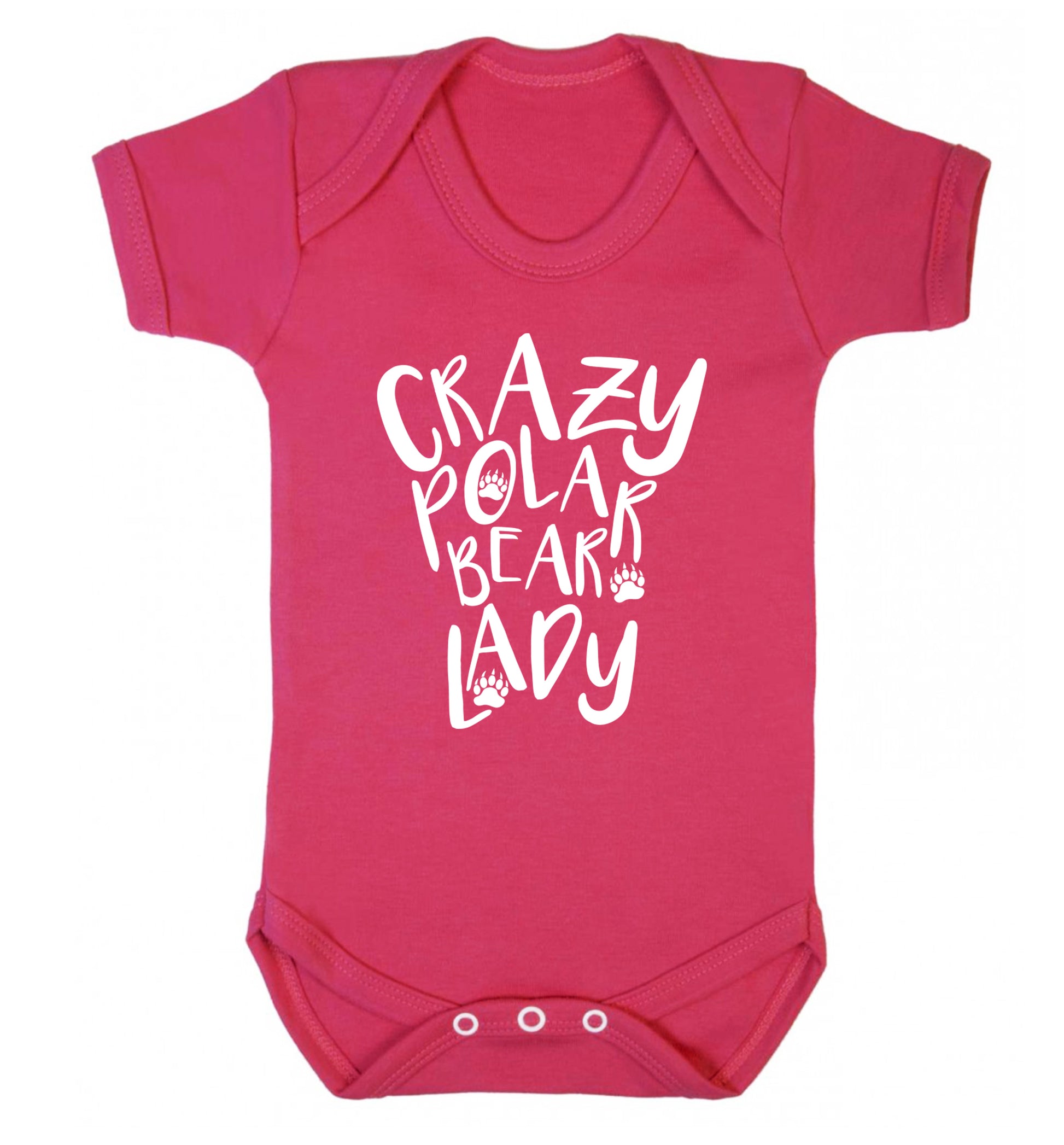 Crazy polar bear lady Baby Vest dark pink 18-24 months