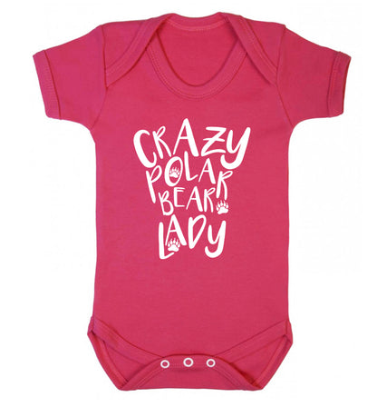 Crazy polar bear lady Baby Vest dark pink 18-24 months