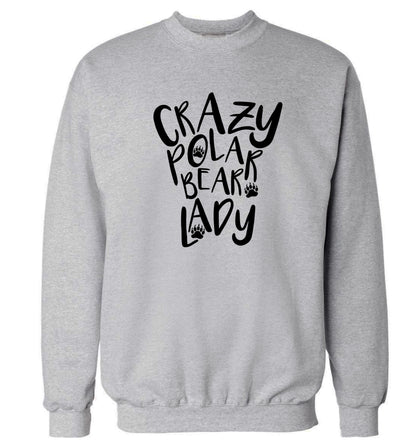 Crazy polar bear lady Adult's unisex grey Sweater 2XL
