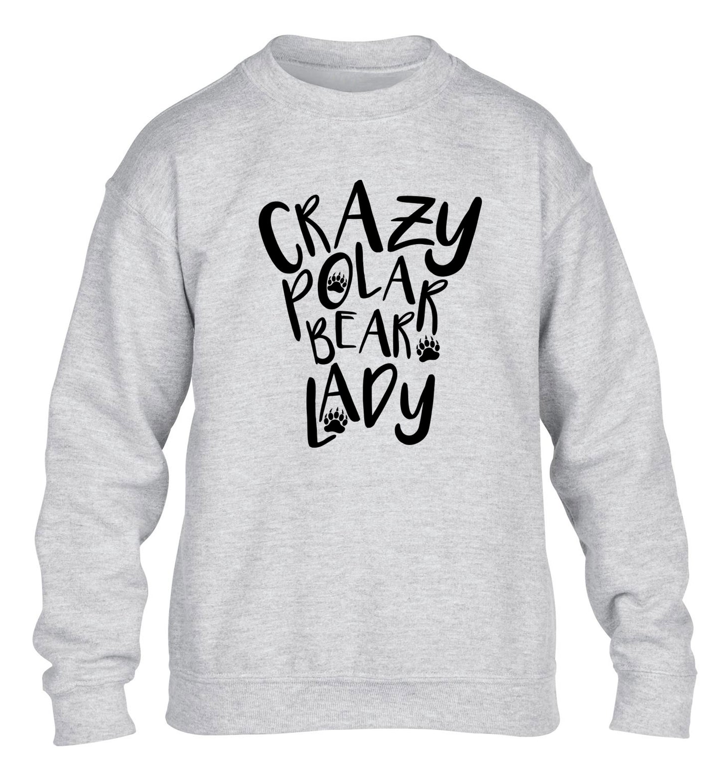 Crazy polar bear lady children's grey sweater 12-13 Years