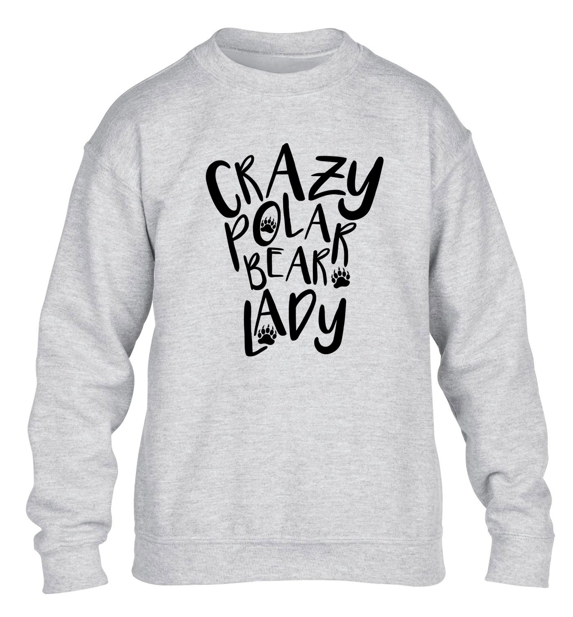 Crazy polar bear lady children's grey sweater 12-13 Years