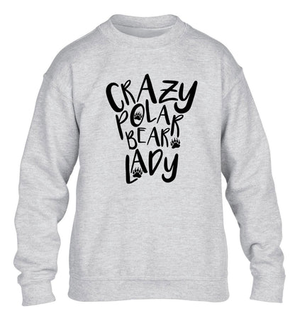 Crazy polar bear lady children's grey sweater 12-13 Years