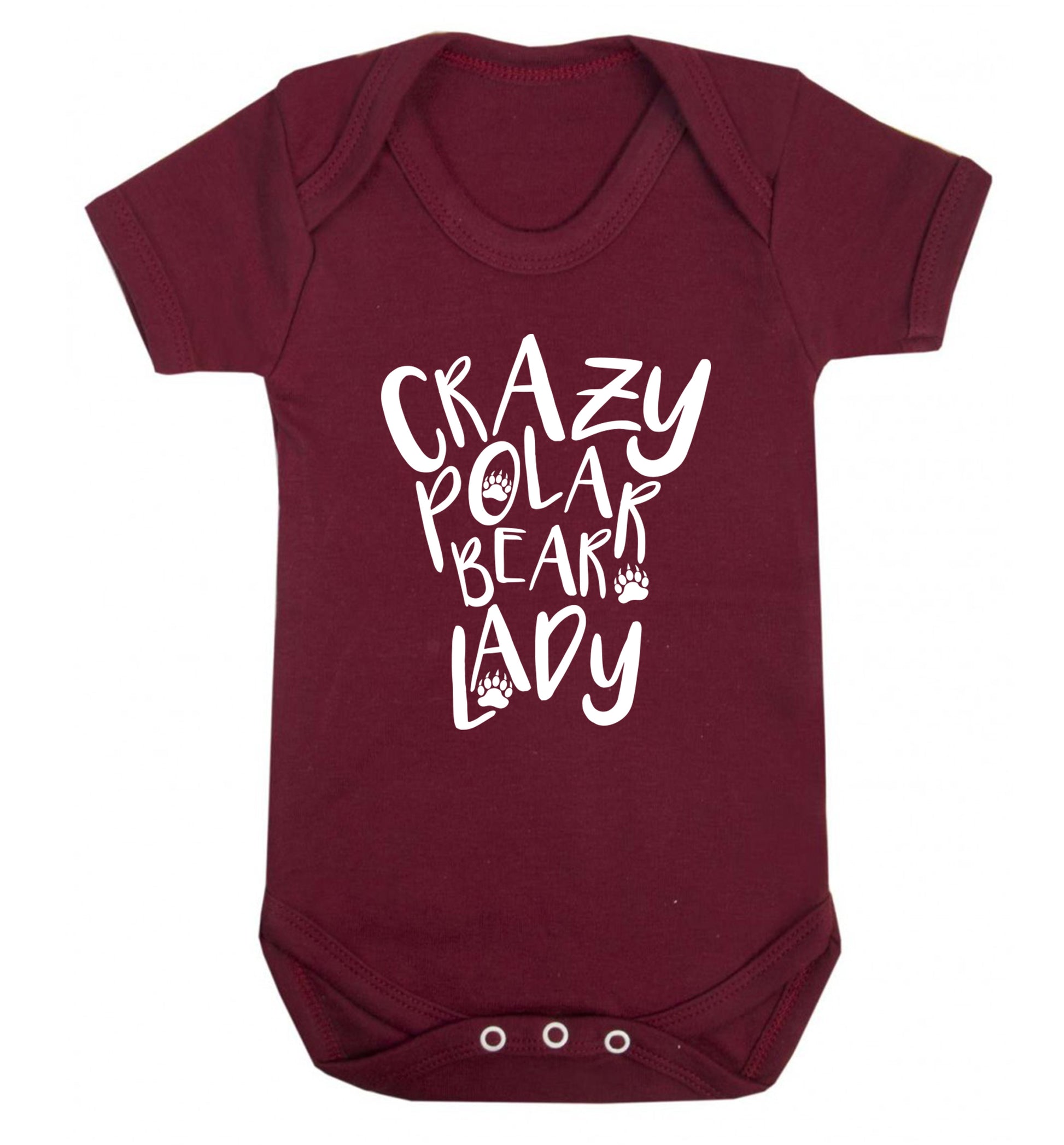 Crazy polar bear lady Baby Vest maroon 18-24 months