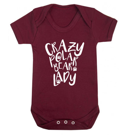 Crazy polar bear lady Baby Vest maroon 18-24 months