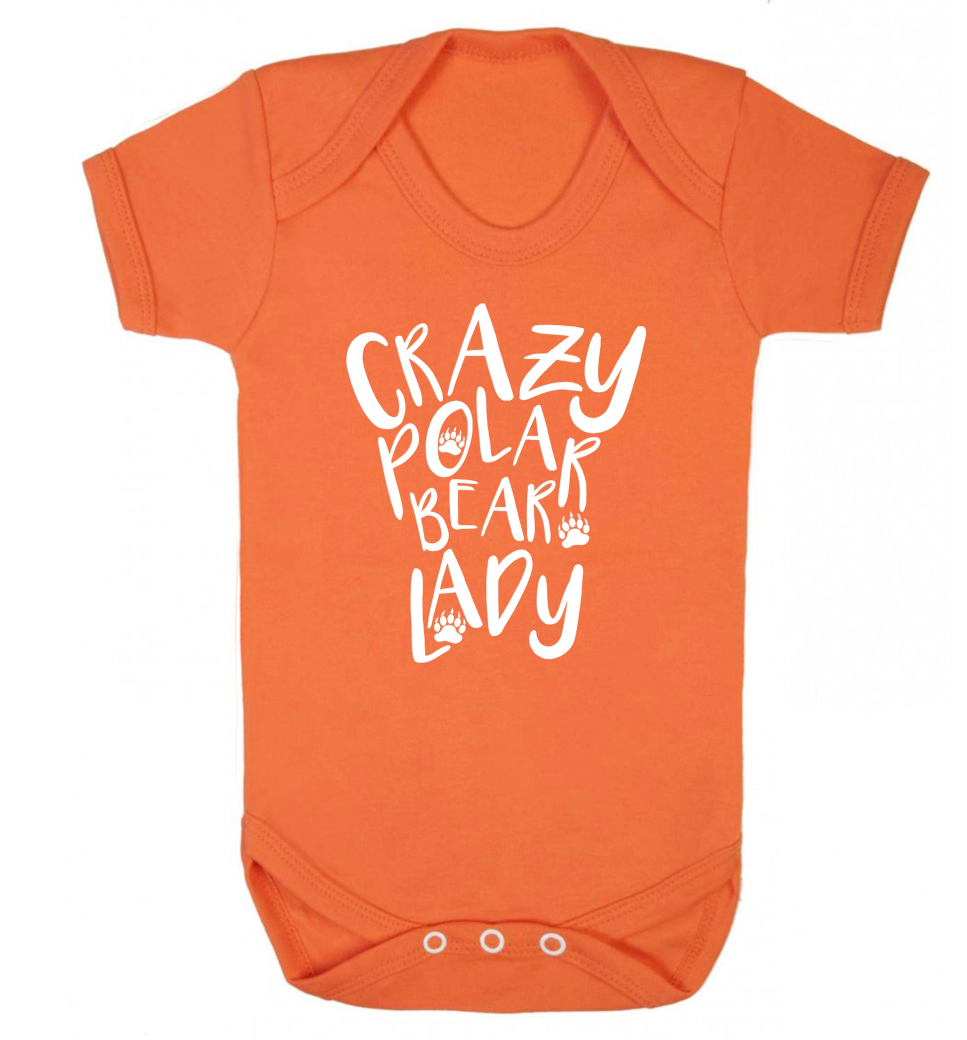 Crazy polar bear lady Baby Vest orange 18-24 months