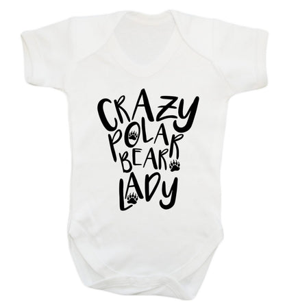 Crazy polar bear lady Baby Vest white 18-24 months