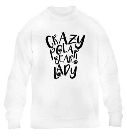 Crazy polar bear lady children's white sweater 12-13 Years