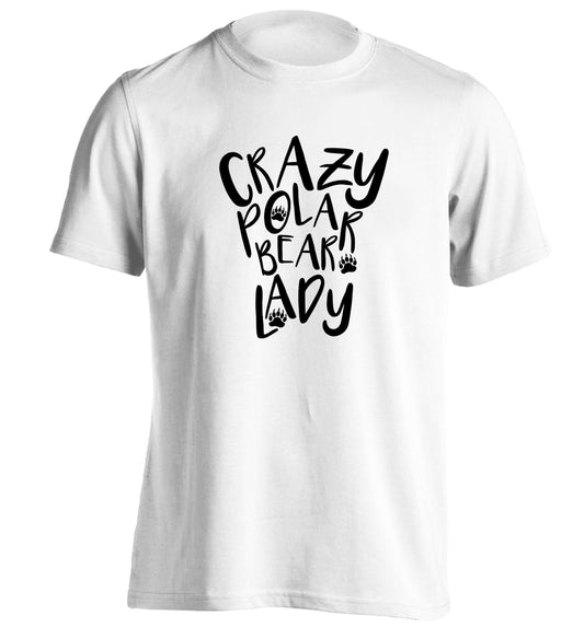 Crazy polar bear lady adults unisex white Tshirt 2XL