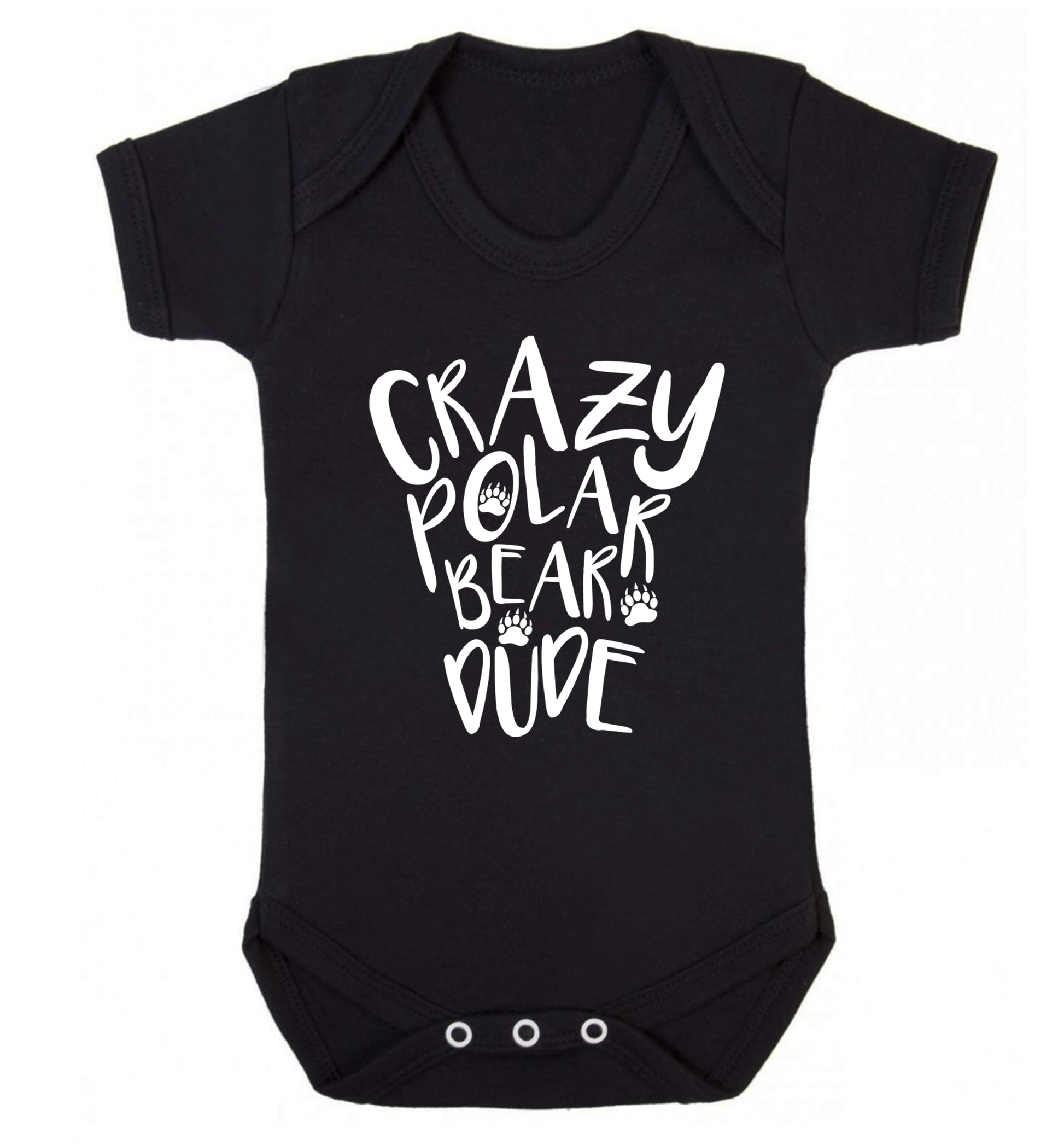 Crazy polar bear dude Baby Vest black 18-24 months