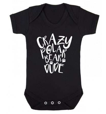Crazy polar bear dude Baby Vest black 18-24 months