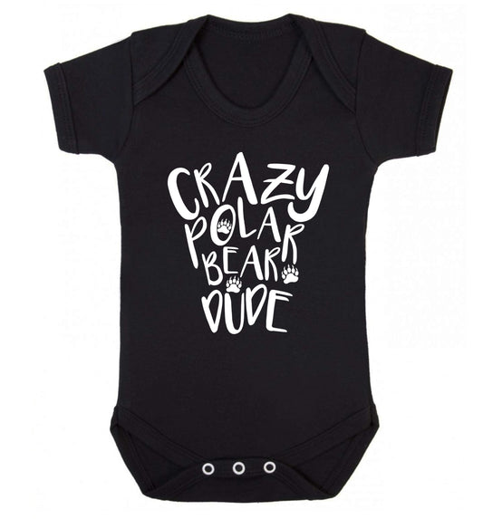 Crazy polar bear dude Baby Vest black 18-24 months