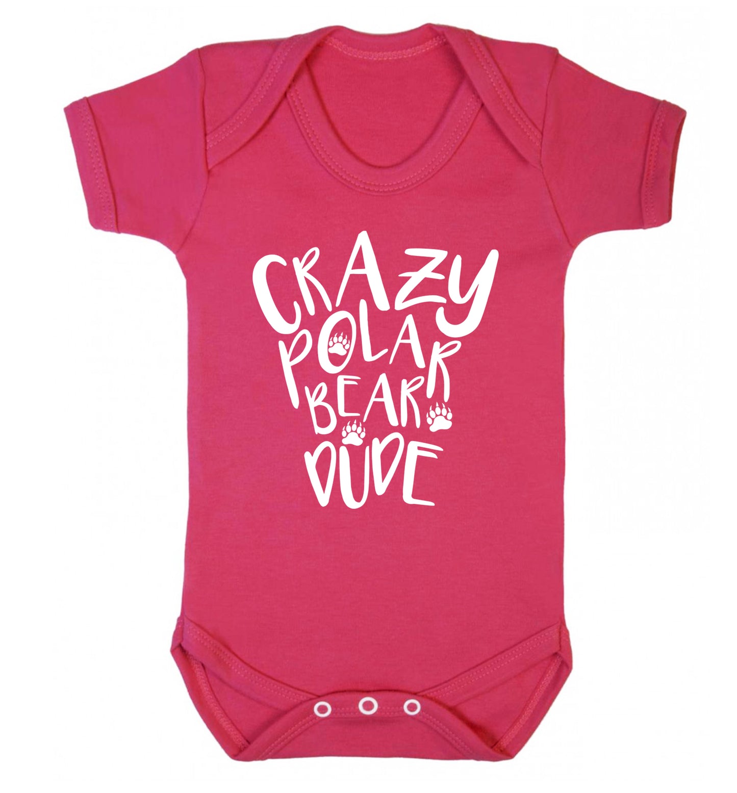 Crazy polar bear dude Baby Vest dark pink 18-24 months