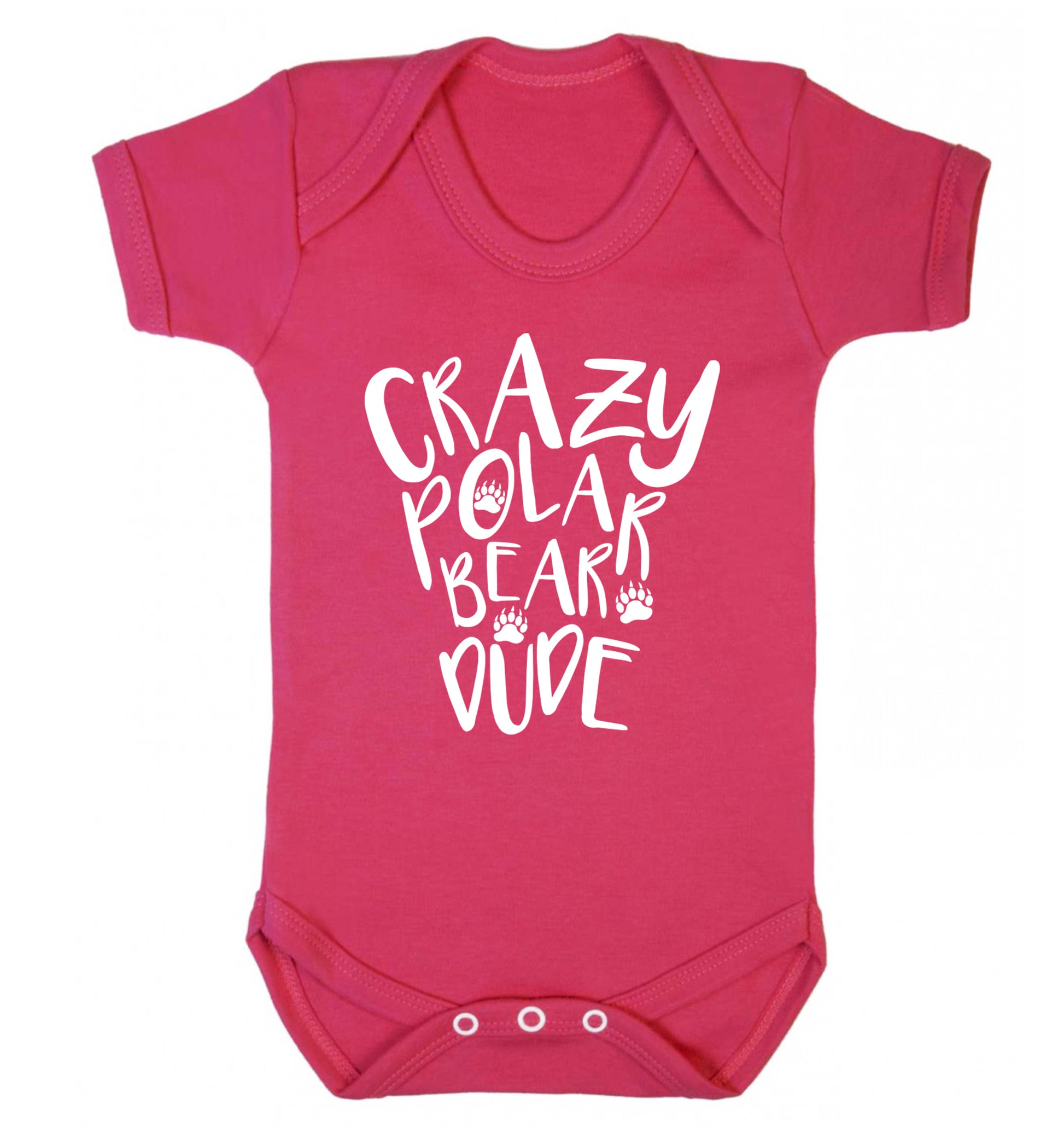 Crazy polar bear dude Baby Vest dark pink 18-24 months