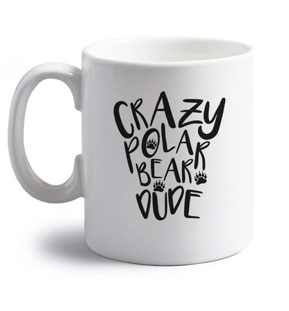 Crazy polar bear dude right handed white ceramic mug 