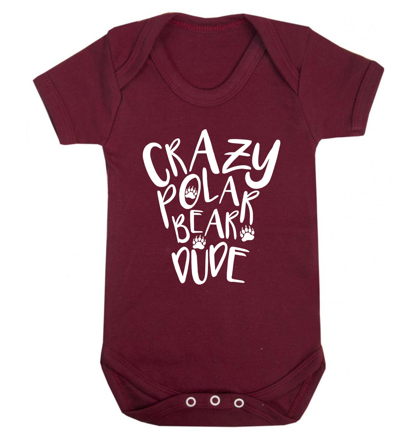 Crazy polar bear dude Baby Vest maroon 18-24 months