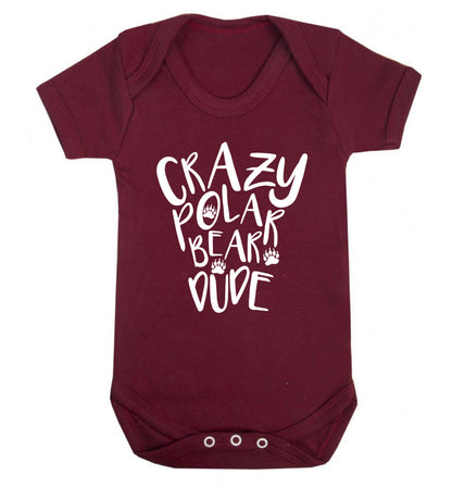 Crazy polar bear dude Baby Vest maroon 18-24 months