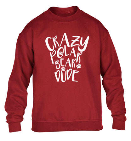Crazy polar bear dude children's grey sweater 12-13 Years