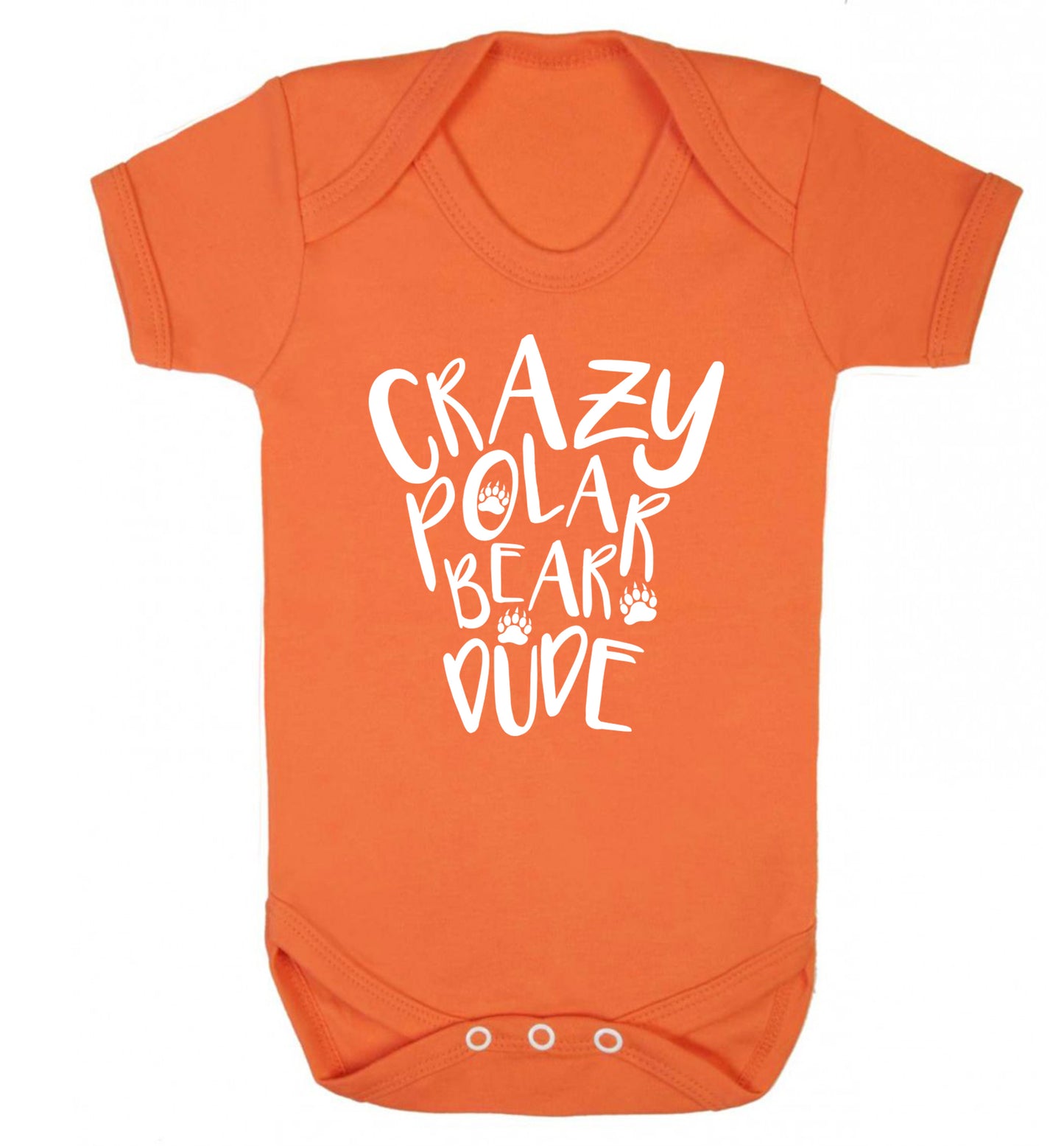 Crazy polar bear dude Baby Vest orange 18-24 months