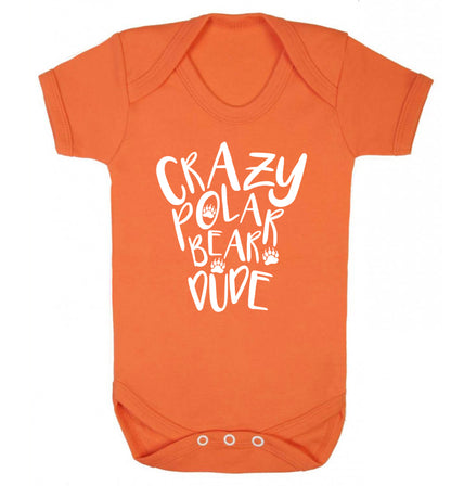 Crazy polar bear dude Baby Vest orange 18-24 months