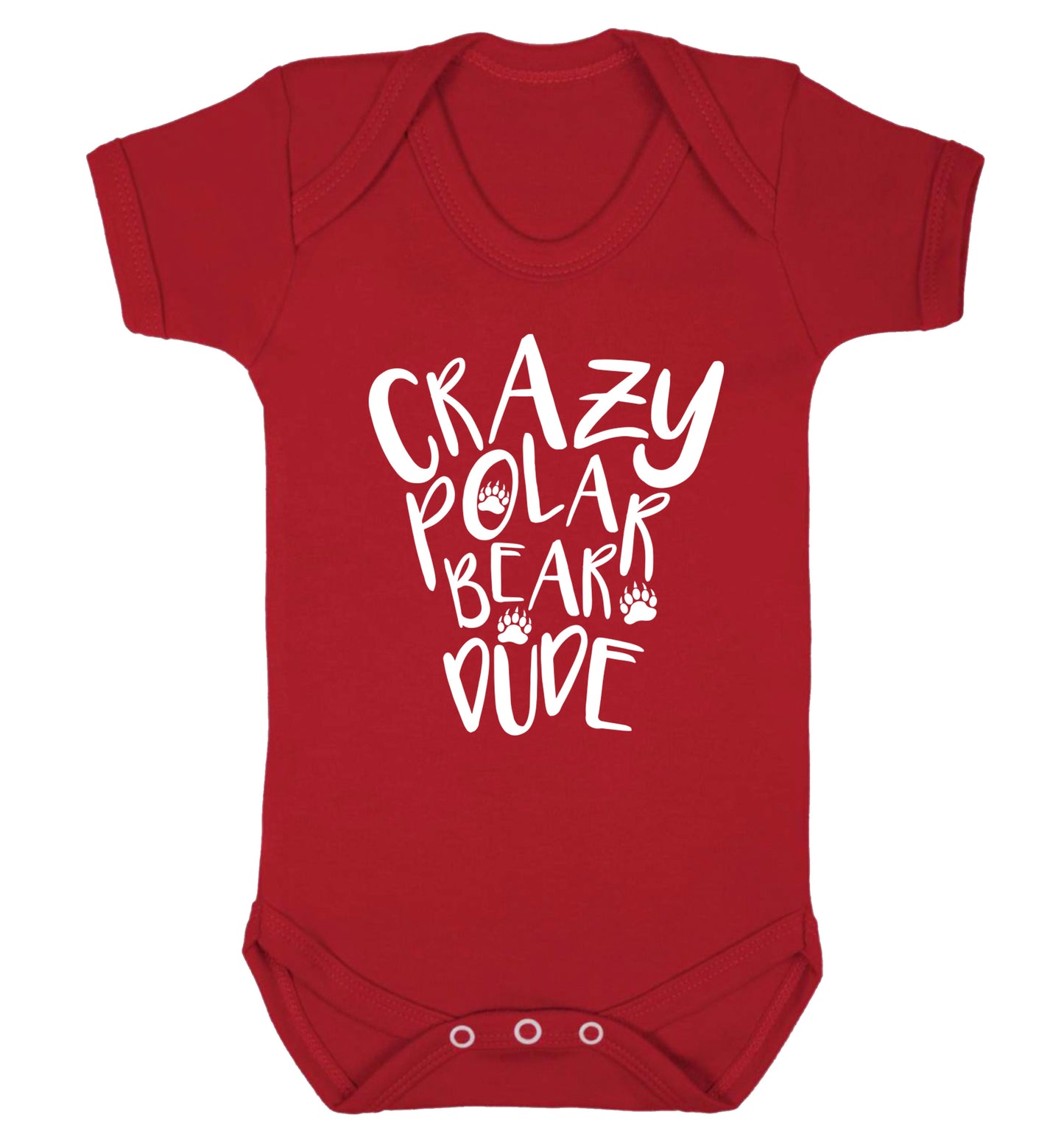 Crazy polar bear dude Baby Vest red 18-24 months