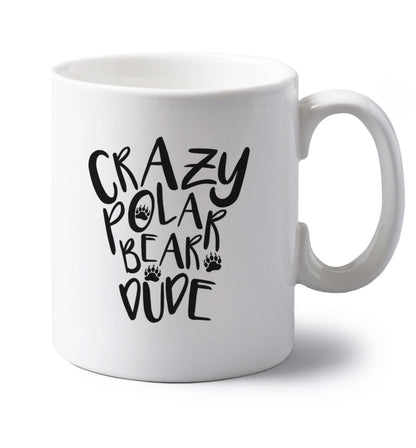 Crazy polar bear dude left handed white ceramic mug 