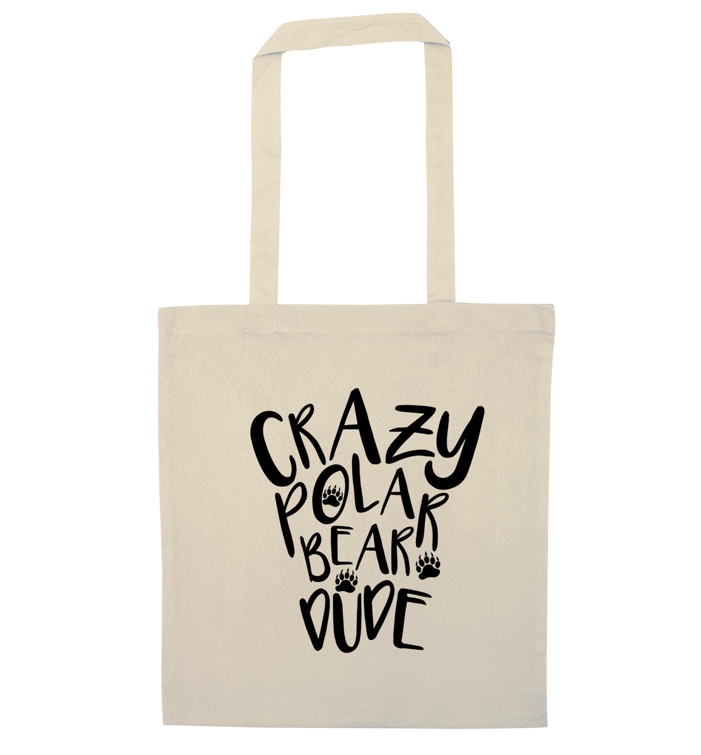 Crazy polar bear dude natural tote bag