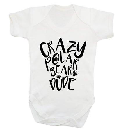 Crazy polar bear dude Baby Vest white 18-24 months