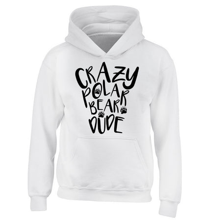Crazy polar bear dude children's white hoodie 12-13 Years
