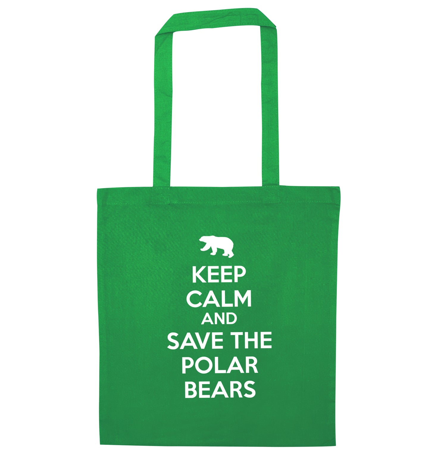 Keep calm and save the polar bears green tote bag