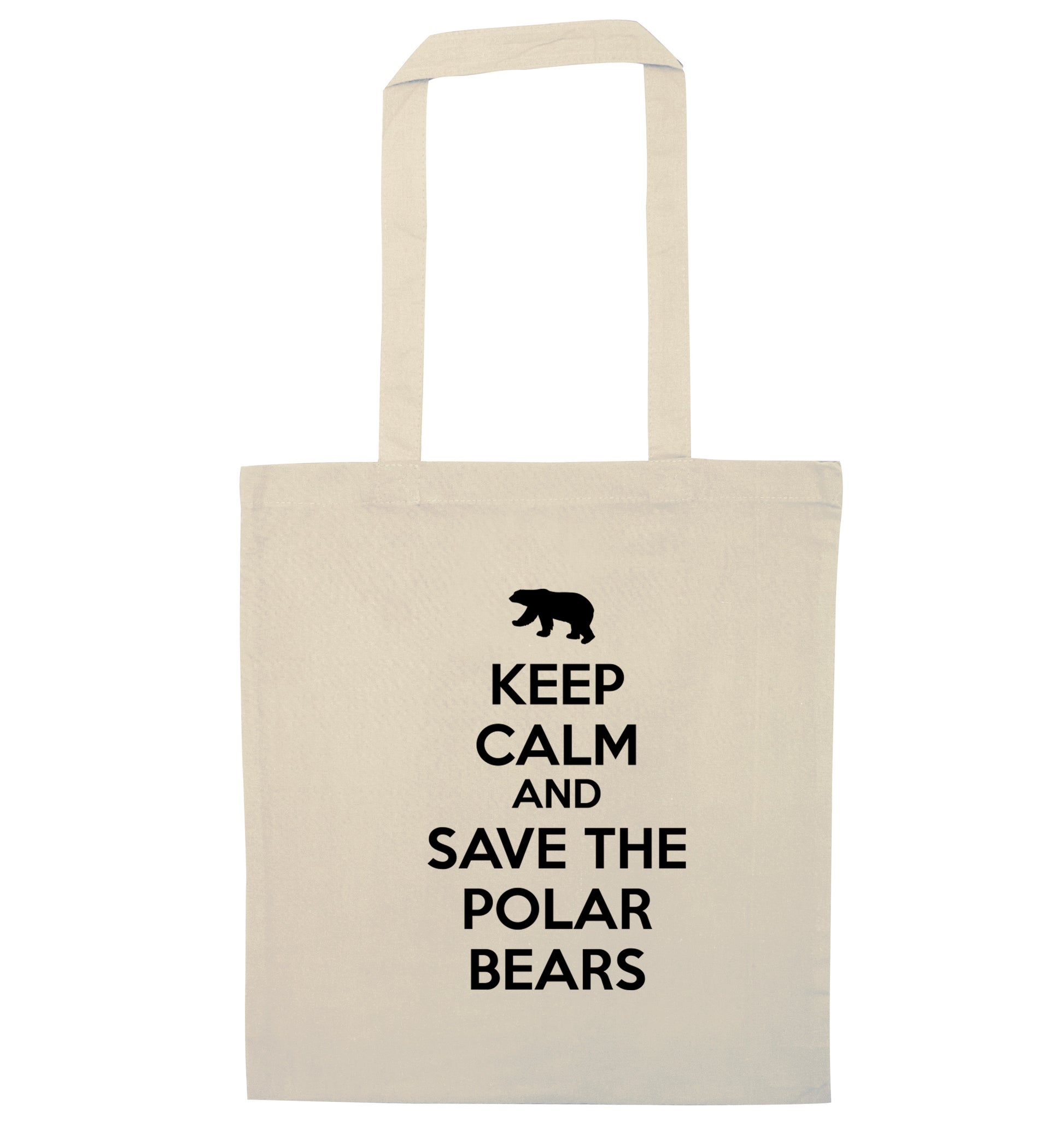 Keep calm and save the polar bears natural tote bag