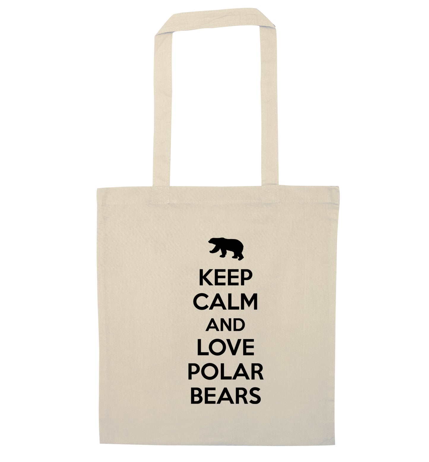 Keep calm and love polar bears natural tote bag