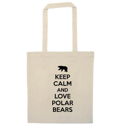 Keep calm and love polar bears natural tote bag