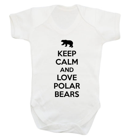 Keep calm and love polar bears Baby Vest white 18-24 months