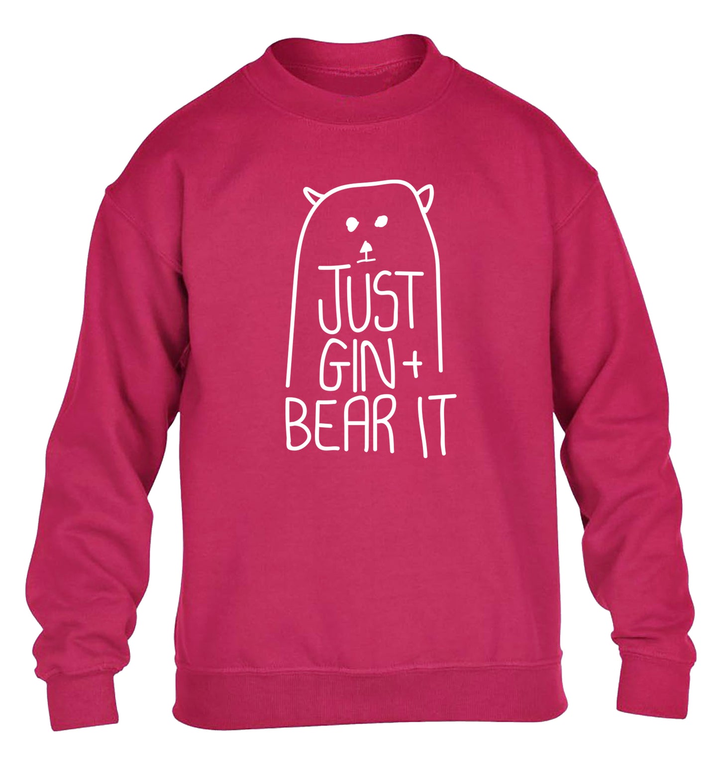 Just gin and bear it children's pink sweater 12-13 Years