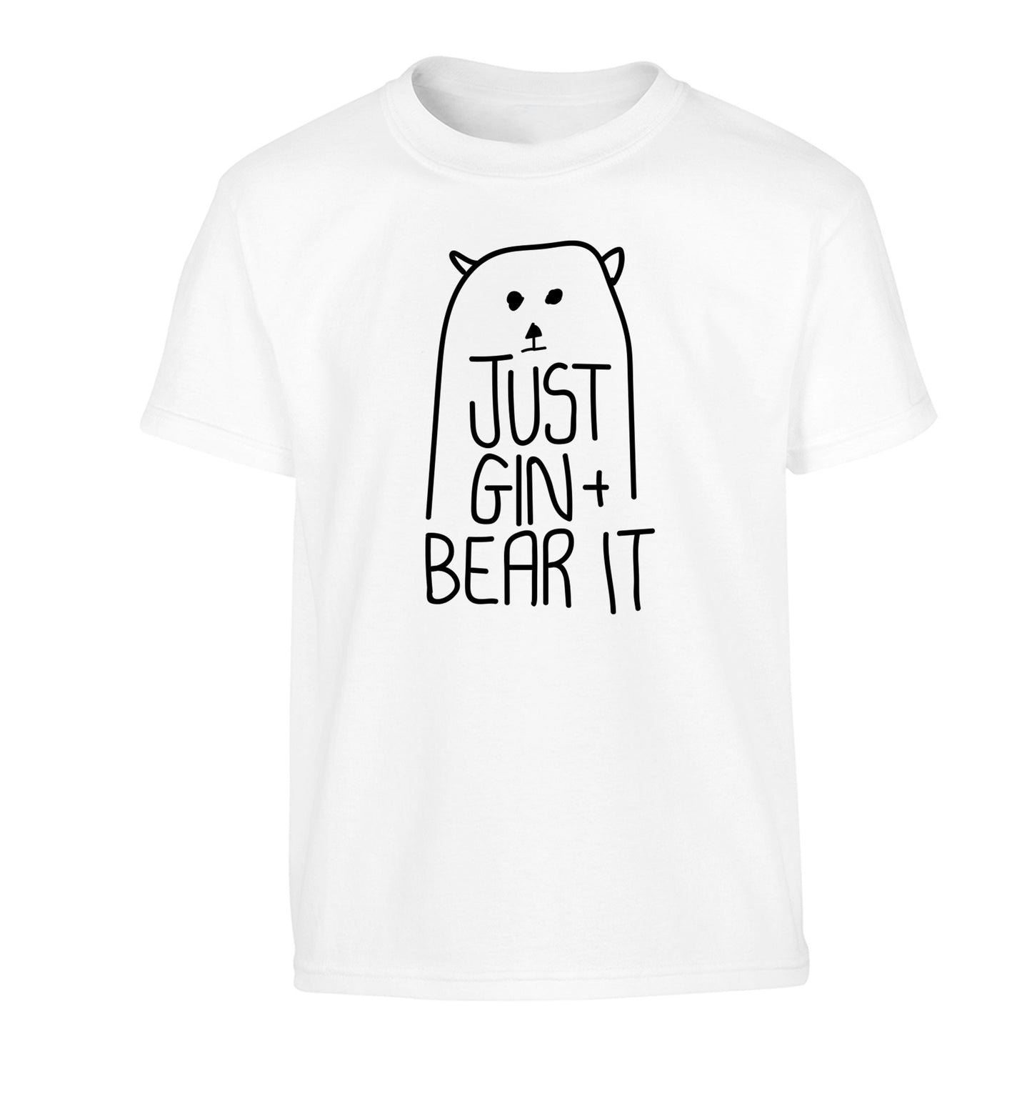 Just gin and bear it Children's white Tshirt 12-13 Years
