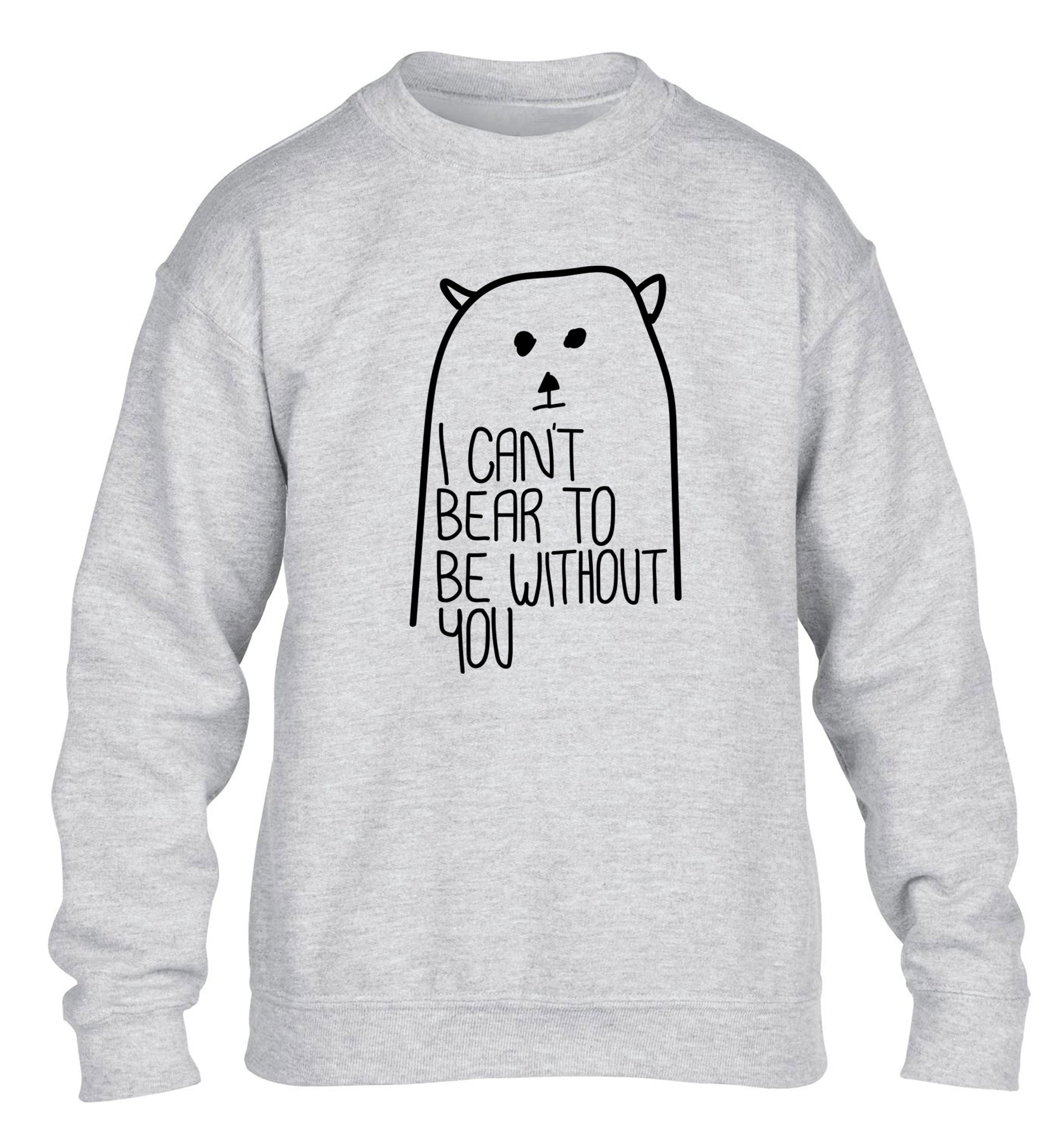 I can't bear to be without you children's grey sweater 12-13 Years