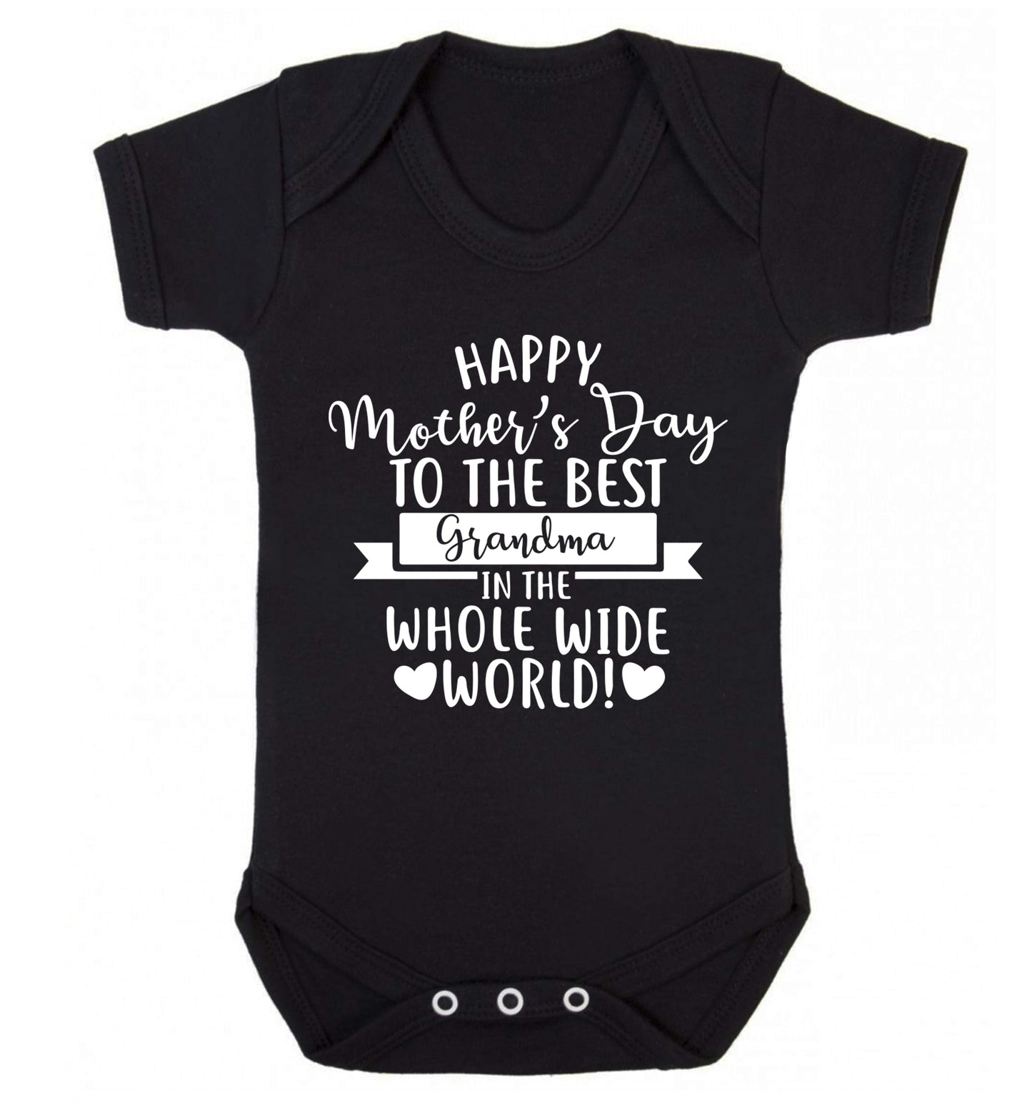 Happy mother's day to the best Grandma in the world Baby Vest black 18-24 months
