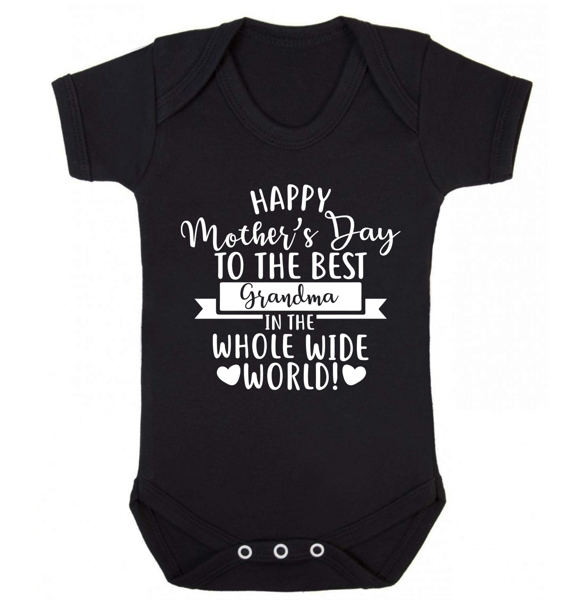 Happy mother's day to the best Grandma in the world Baby Vest black 18-24 months