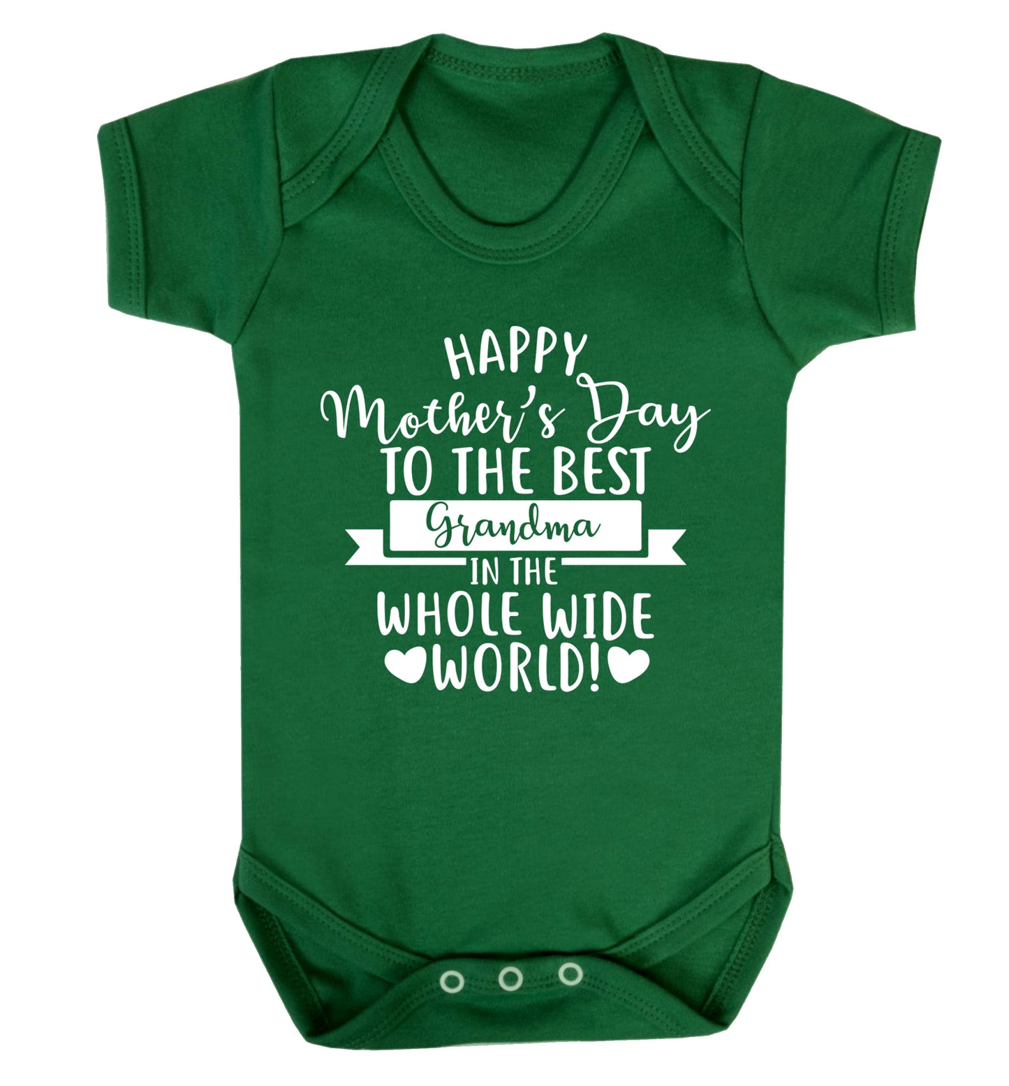 Happy mother's day to the best Grandma in the world Baby Vest green 18-24 months