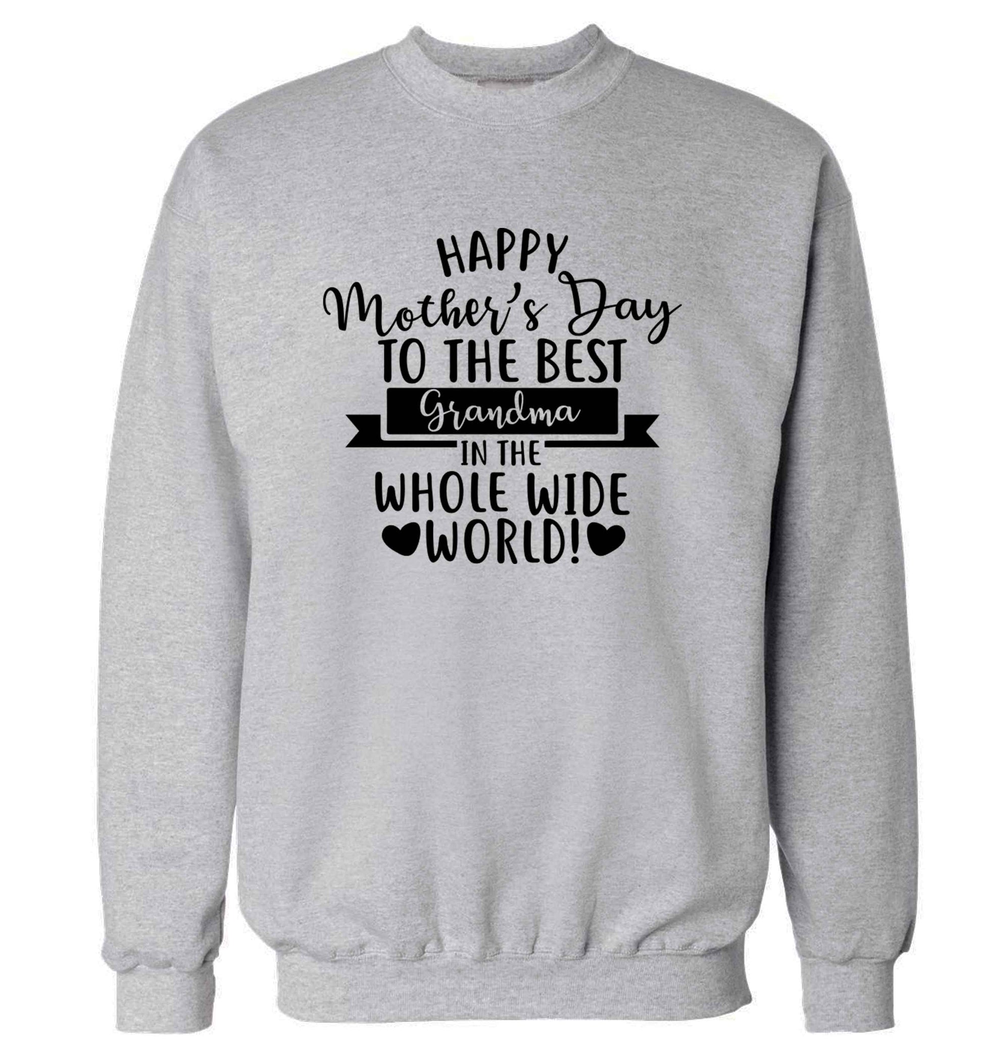 Happy mother's day to the best grandma in the world adult's unisex grey sweater 2XL