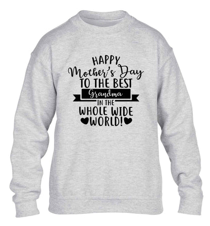 Happy mother's day to the best grandma in the world children's grey sweater 12-13 Years