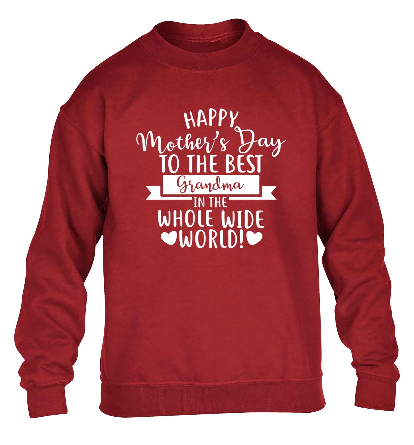 Happy mother's day to the best grandma in the world children's grey sweater 12-13 Years