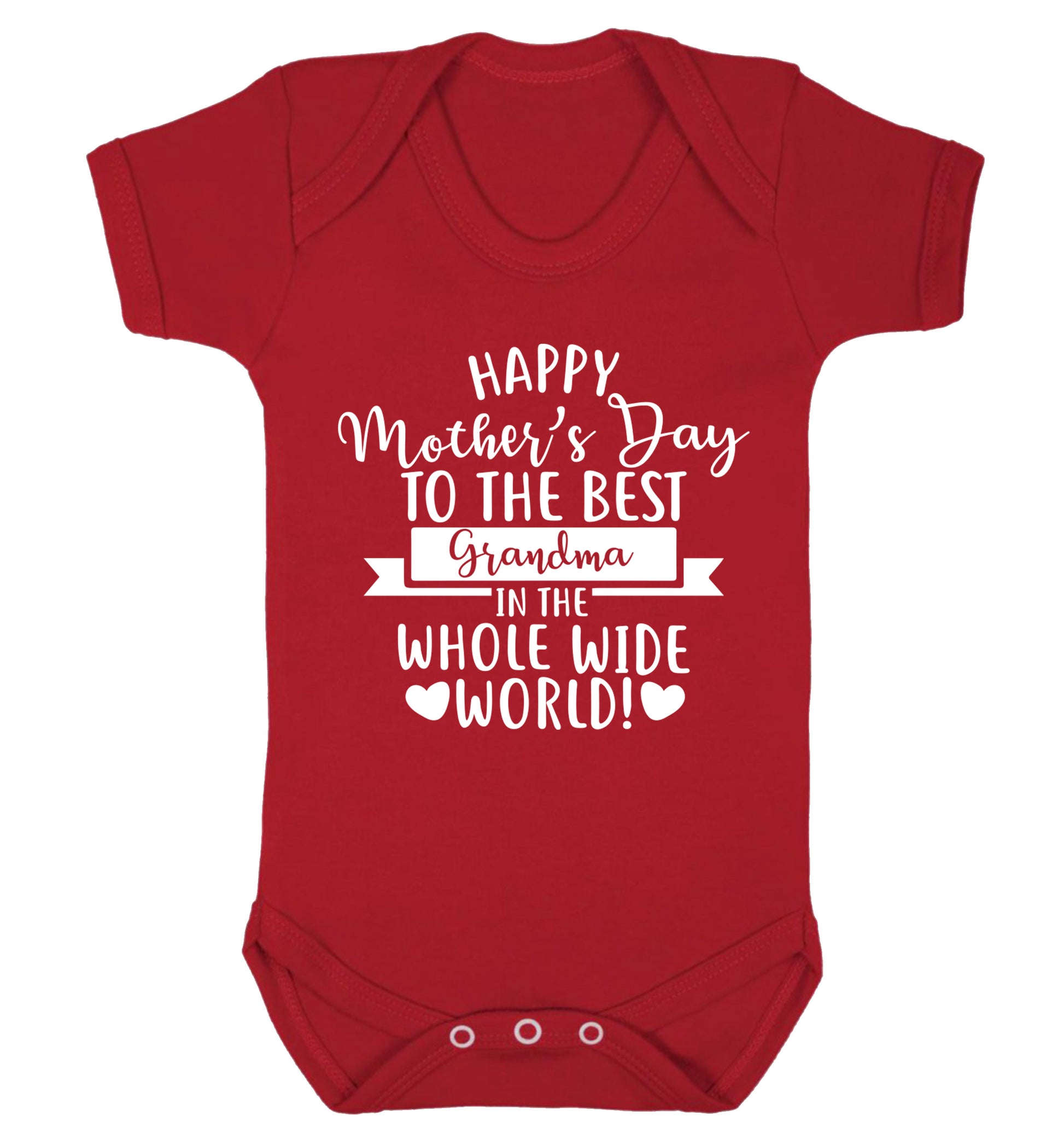 Happy mother's day to the best Grandma in the world Baby Vest red 18-24 months