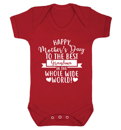 Happy mother's day to the best Grandma in the world Baby Vest red 18-24 months