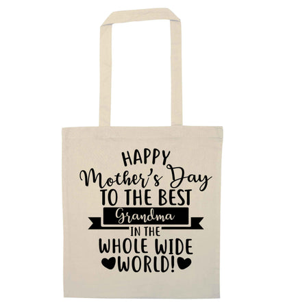 Happy mother's day to the best grandma in the world natural tote bag