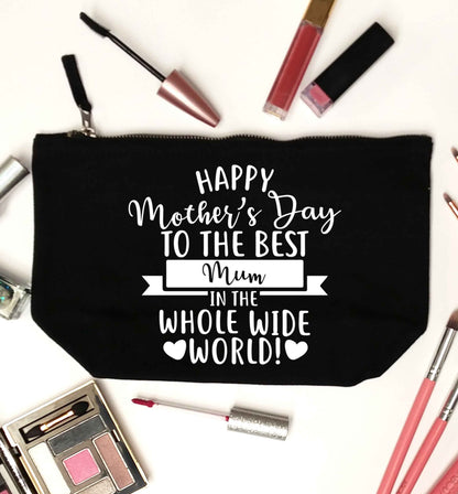 Happy mother's day to the best mum in the world black makeup bag
